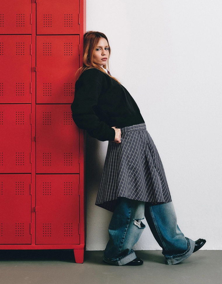 Юбка-перекидка в клетку коллекция carol biazin