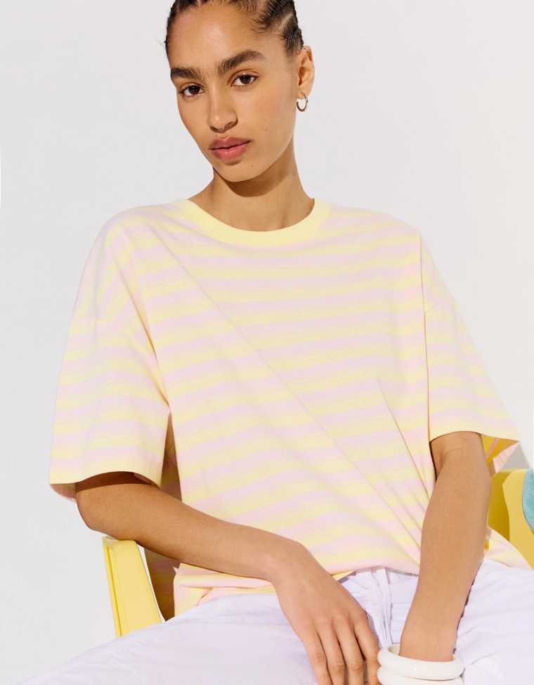 Футболка свободного кроя в полоску