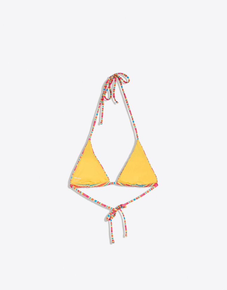 Бюстгальтер бикини с горловиной халтер в полоску