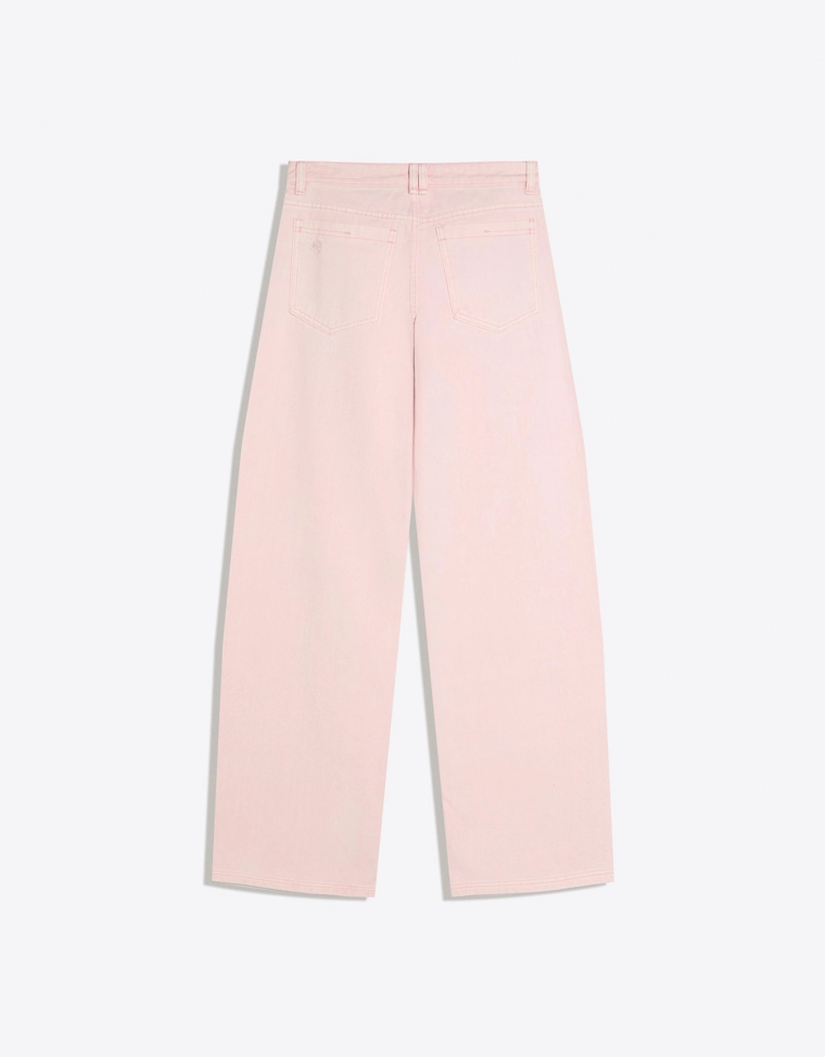 Брюки с эффектом потертости и разрезами