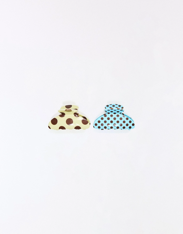 Набор заколок для волос в горошек