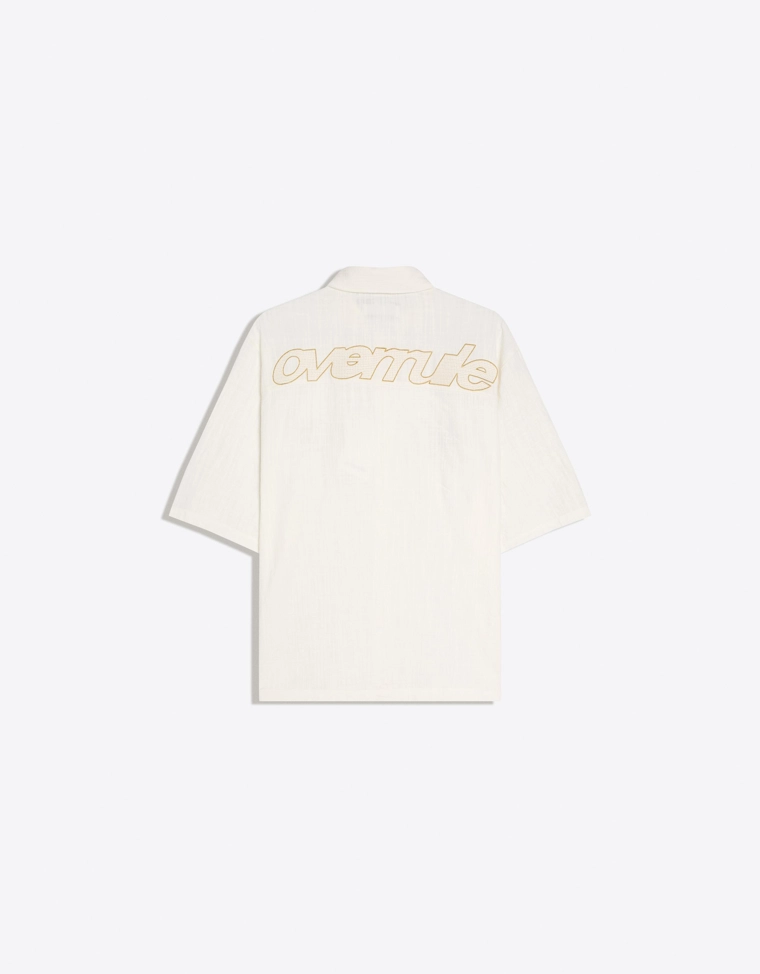 Рубашка свободного кроя с короткими рукавами и вышивкой