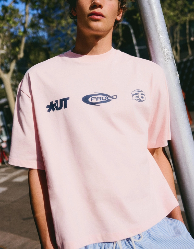 Футболка свободного кроя с принтом