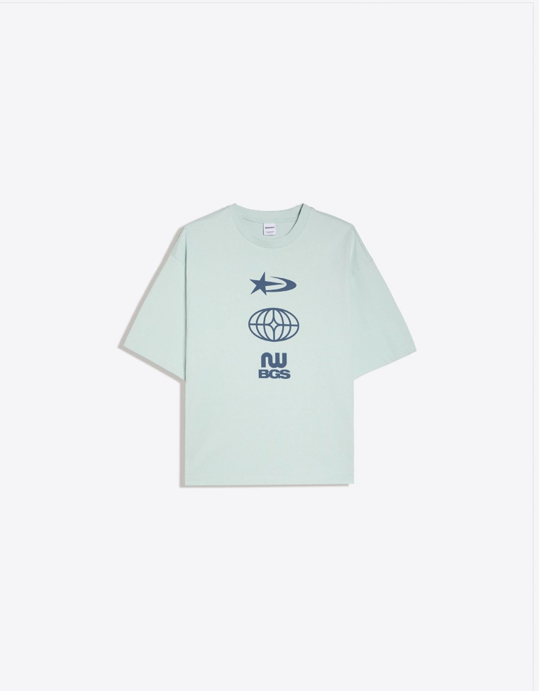 Футболка свободного кроя с принтом