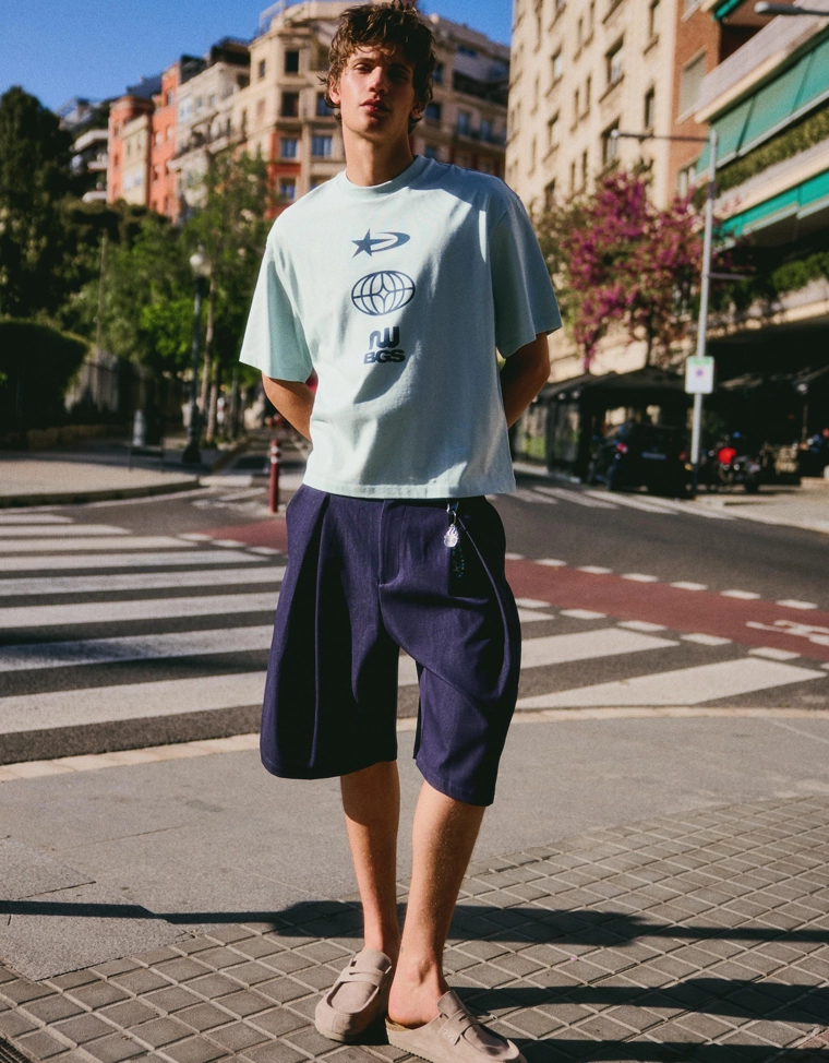 Футболка свободного кроя с принтом