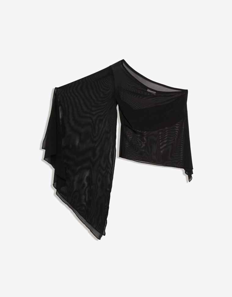 Асимметричный топ из полупрозрачной ткани