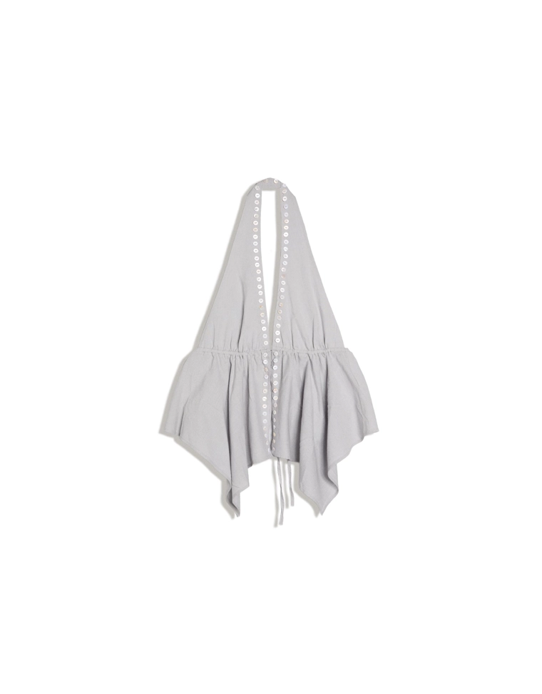 Топ с горловиной халтер на пуговицах