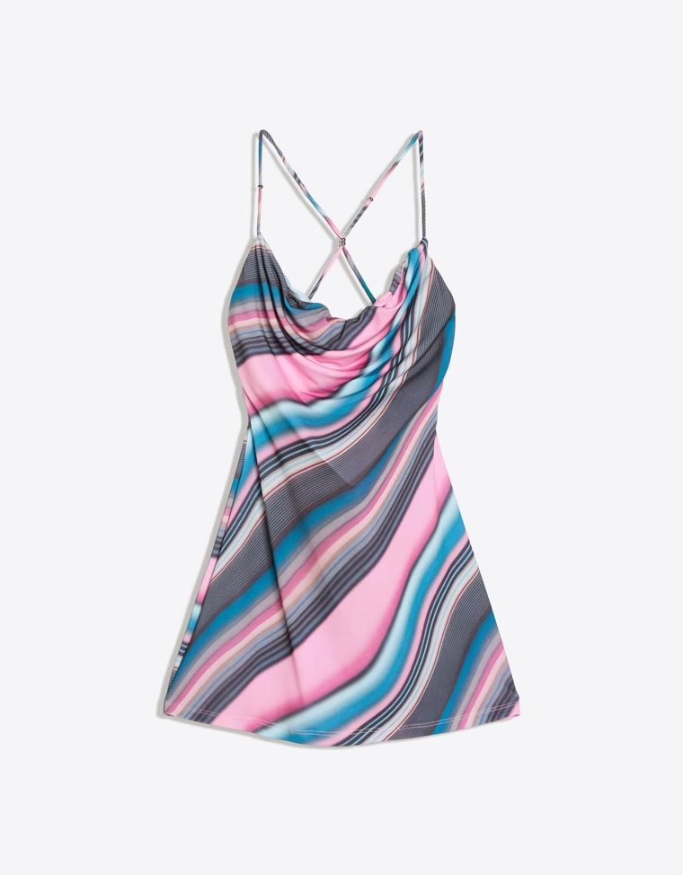 Платье мини с горловиной халтер