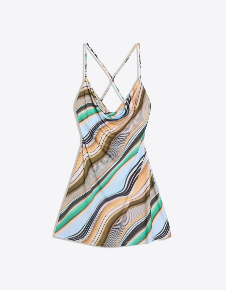 Платье мини с горловиной халтер