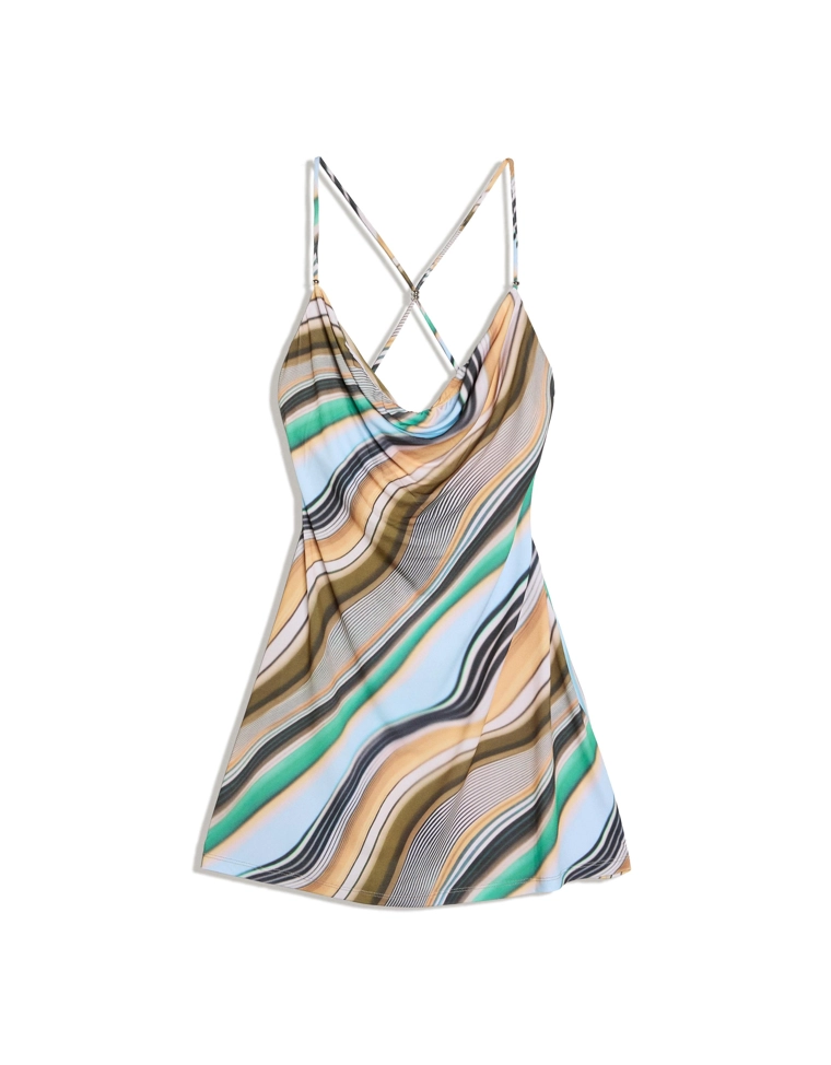 Платье мини с горловиной халтер