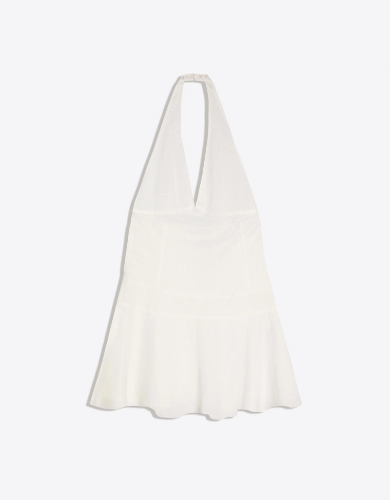 Платье с горловиной халтер и пуговицами