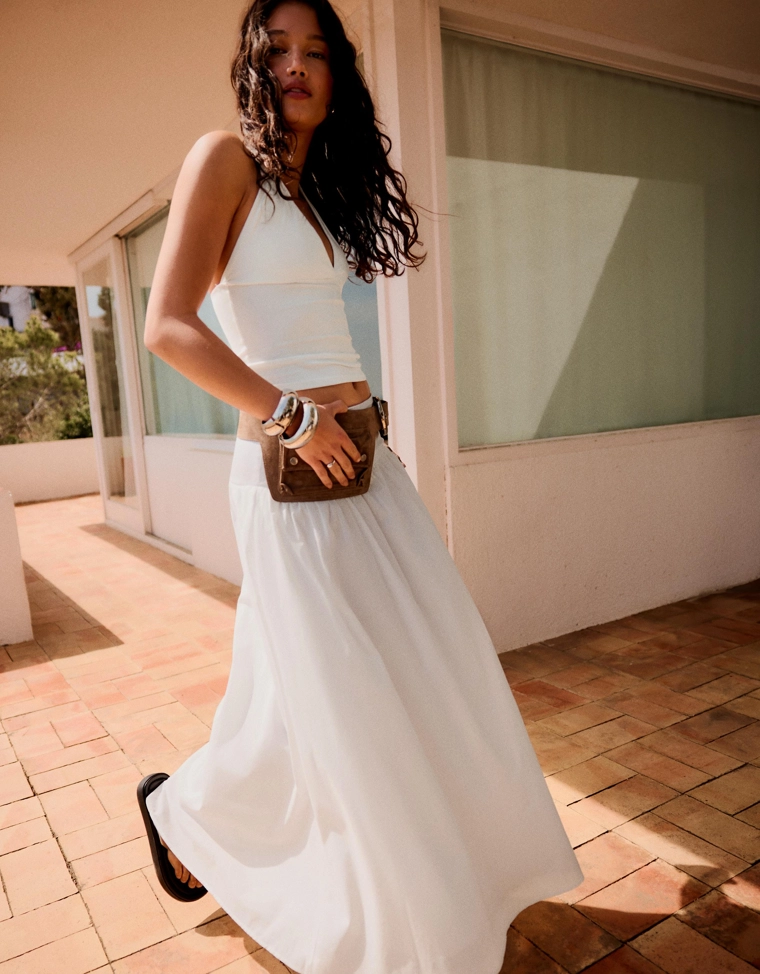 Юбка миди с поясом-кушаком