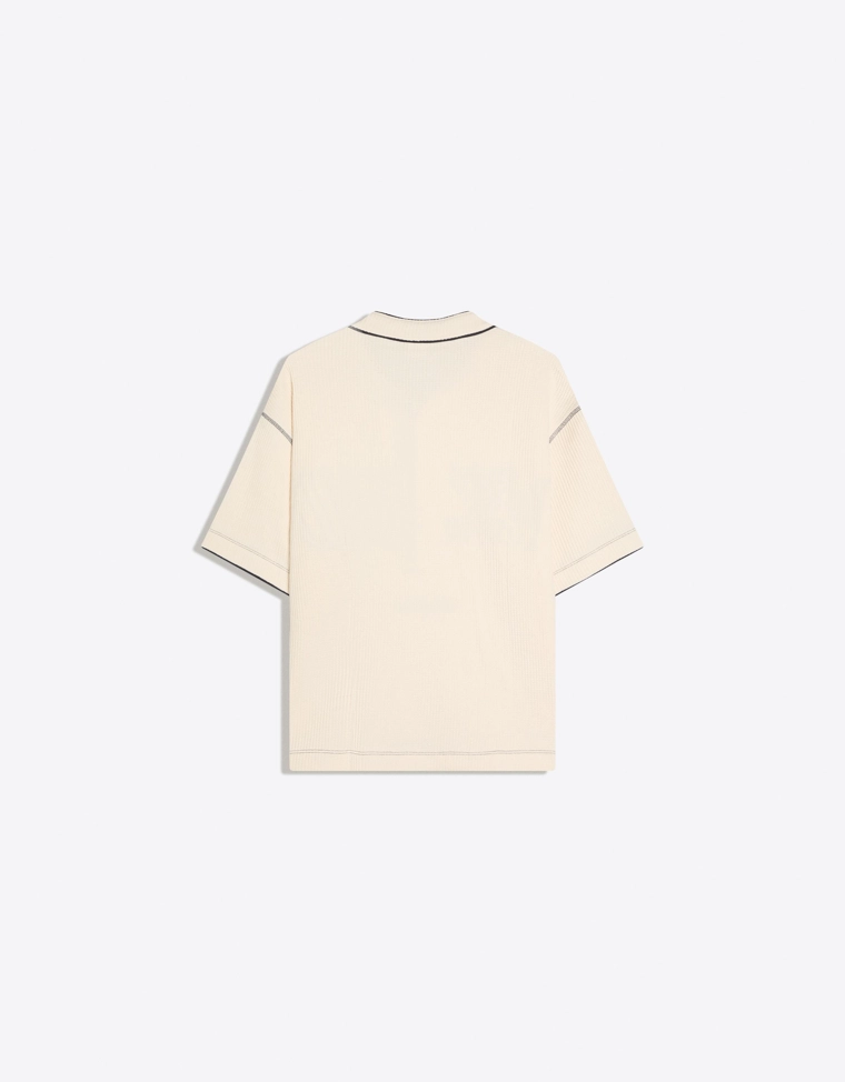 Футболка с принтом и рифленой текстурой