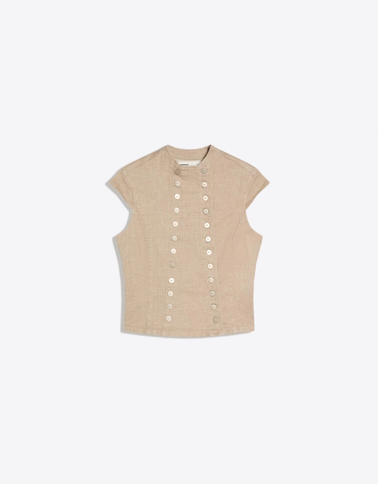 Джинсовый топ на двух пуговицах