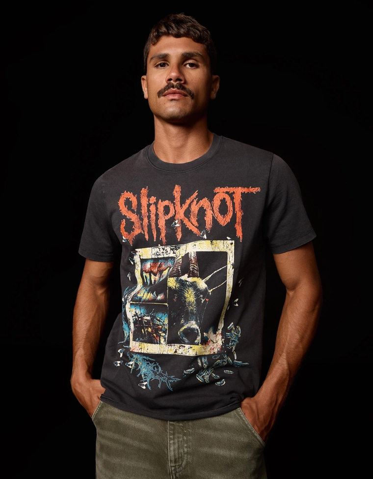 Футболка классического кроя с короткими рукавами и принтом Slipknot