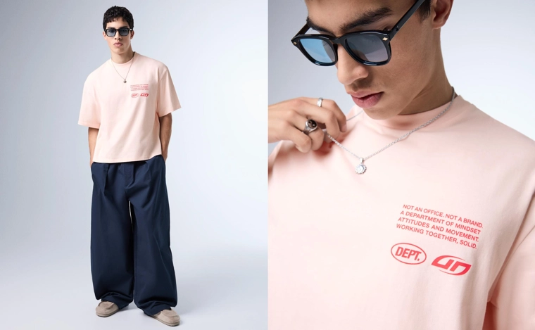 Футболка геометрического кроя с надписью в уличном стиле