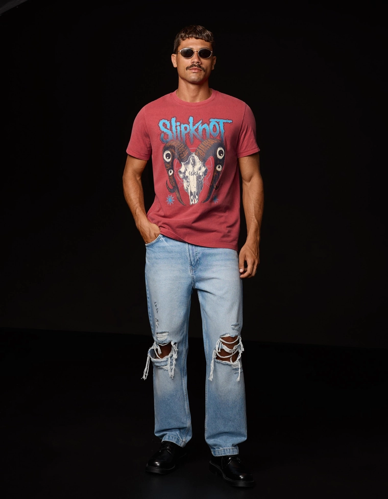 Футболка классического кроя с короткими рукавами и принтом Slipknot