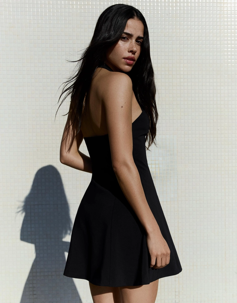 Платье мини с американской проймой