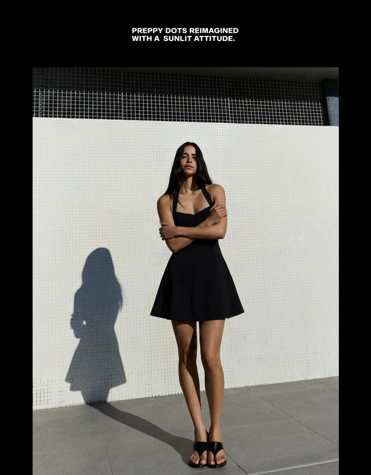 Платье мини с американской проймой