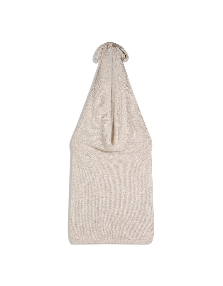 Мини-платье с горловиной халтер и пайетками