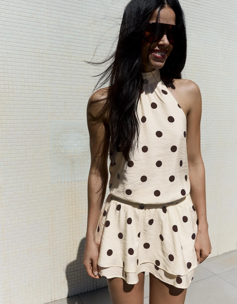 Платье мини с американской проймой