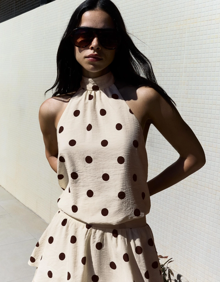 Платье мини с американской проймой