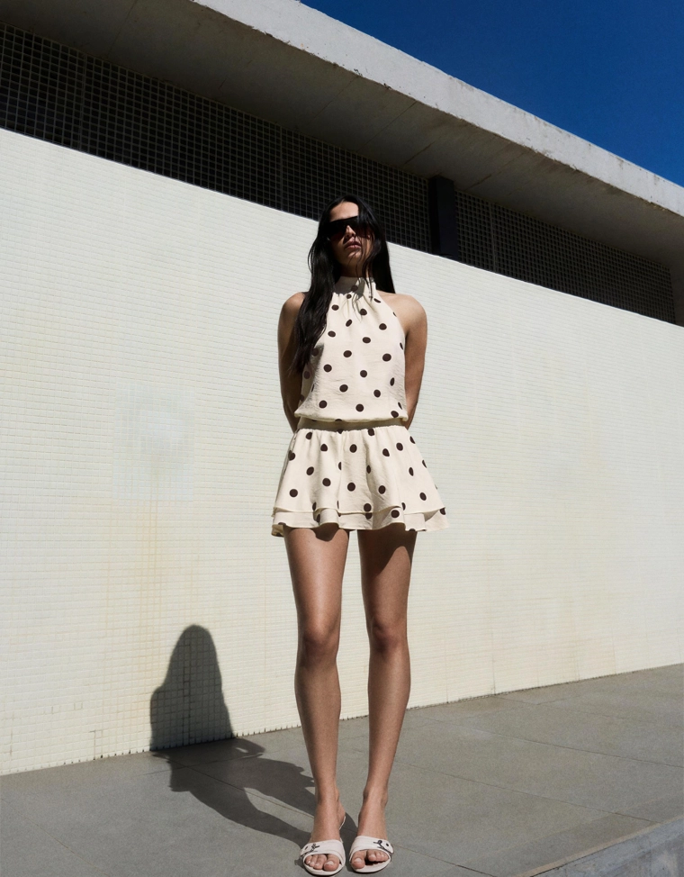 Платье мини с американской проймой