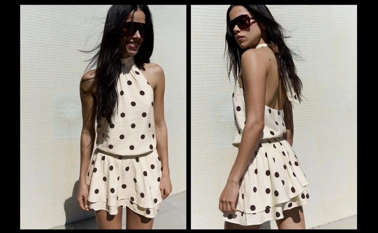 Платье мини с американской проймой