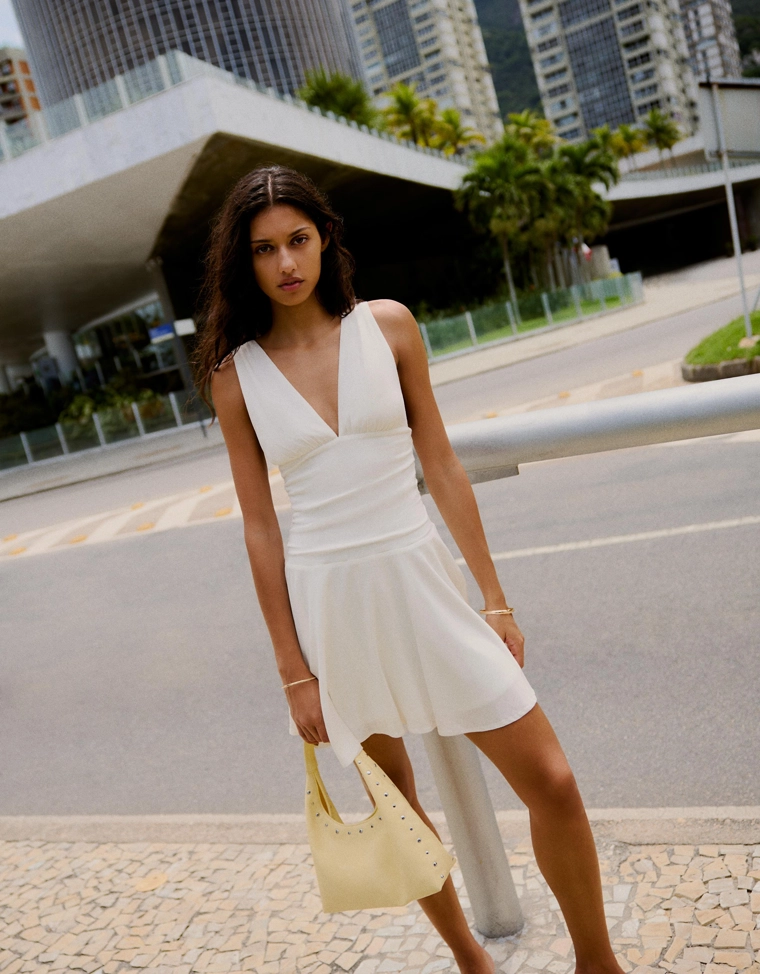 Мини-платье со сборками