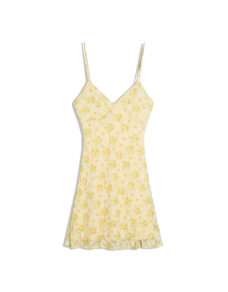 Мини-платье с цветочным кружевом