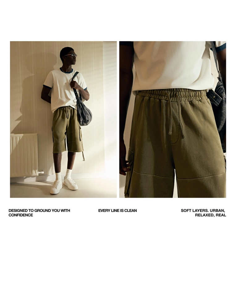 Шорты джинсовые карго с эффектом потертости