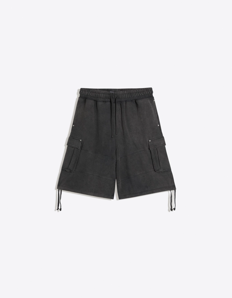 Шорты джинсовые карго с эффектом потертости