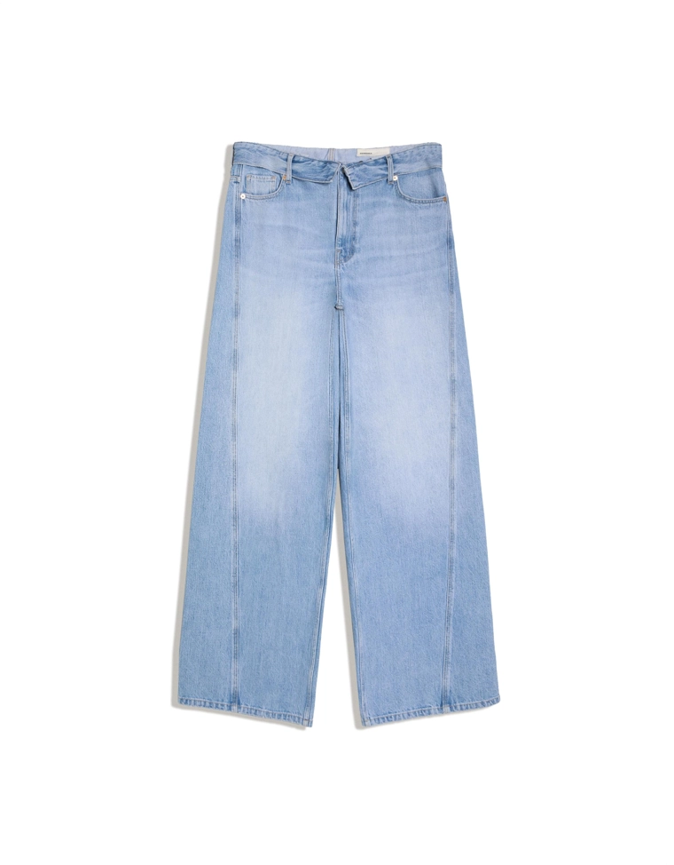 Джинсы barrel с отворотами на поясе