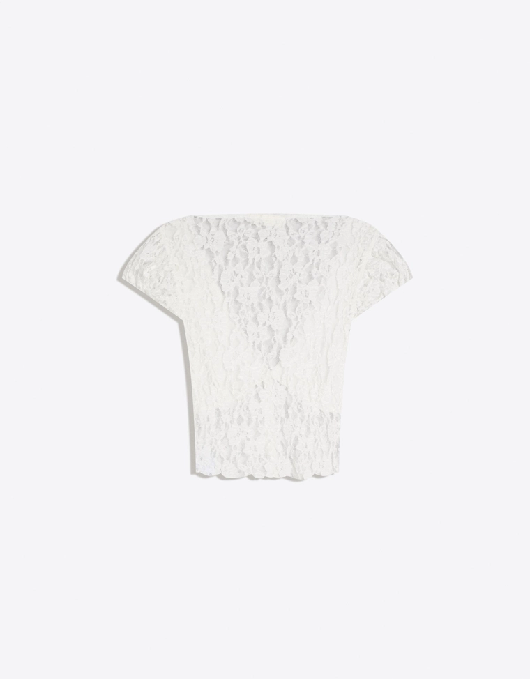 Кружевной топ с короткими рукавами