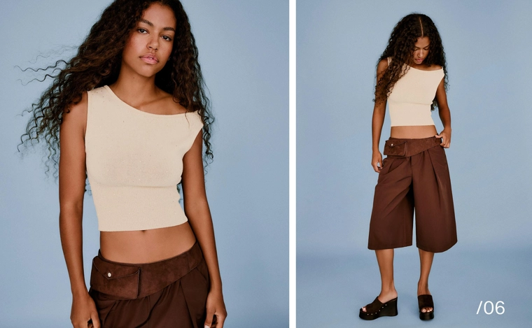 Топ с вырезом-лодочкой из трикотажа с пайетками