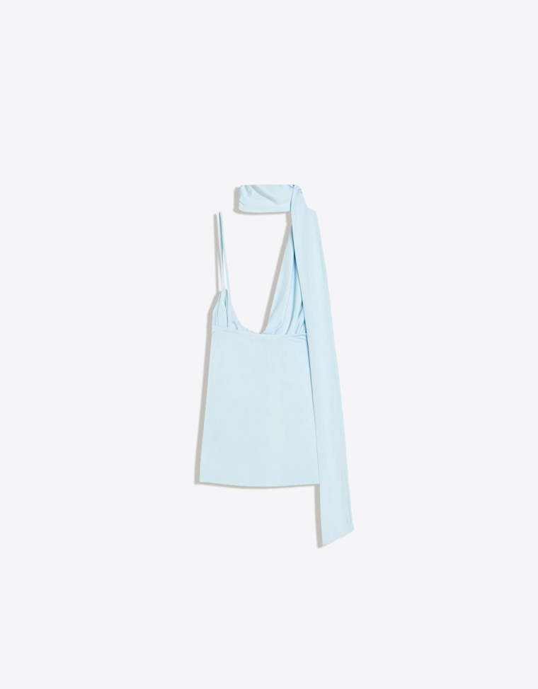 Топ асимметричного кроя с эффектом платка