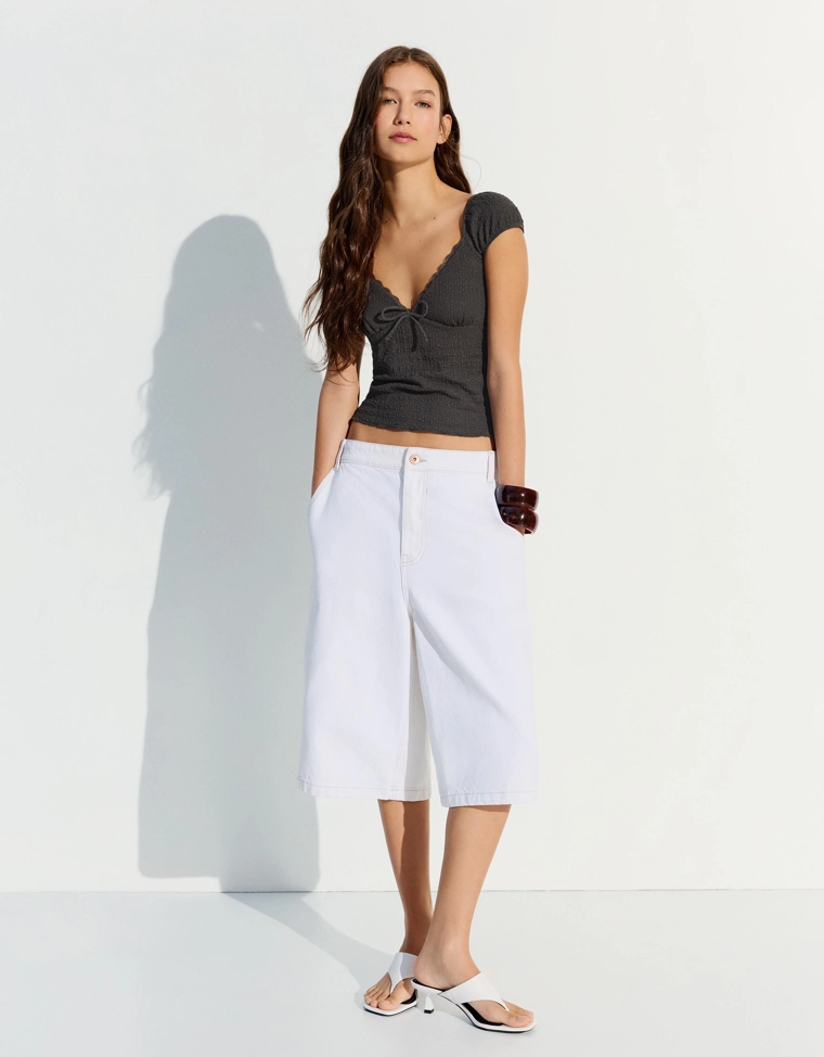 Футболка из рифленого трикотажа