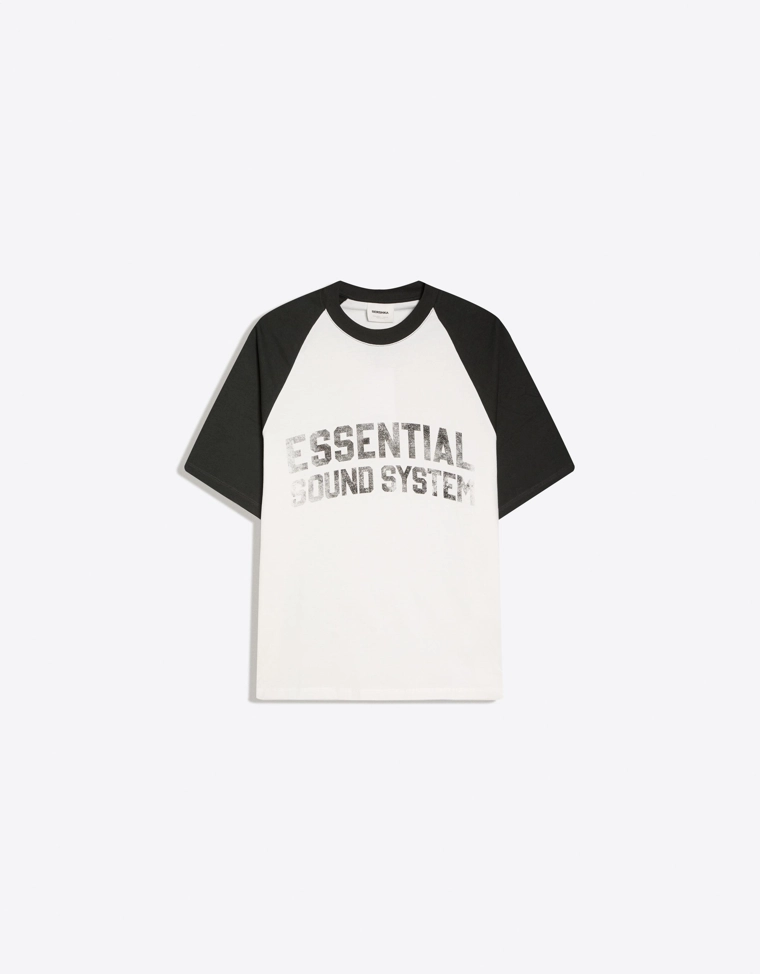 Футболка реглан с принтом