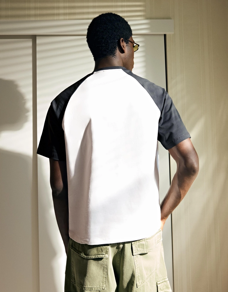 Футболка реглан с принтом