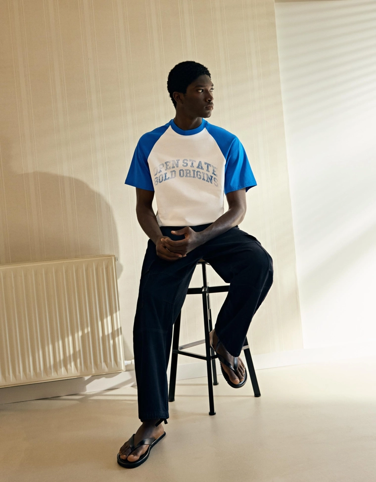 Футболка реглан с принтом