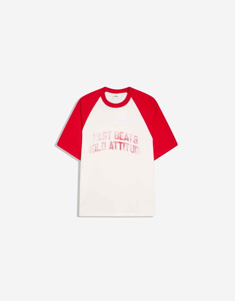 Футболка реглан с принтом