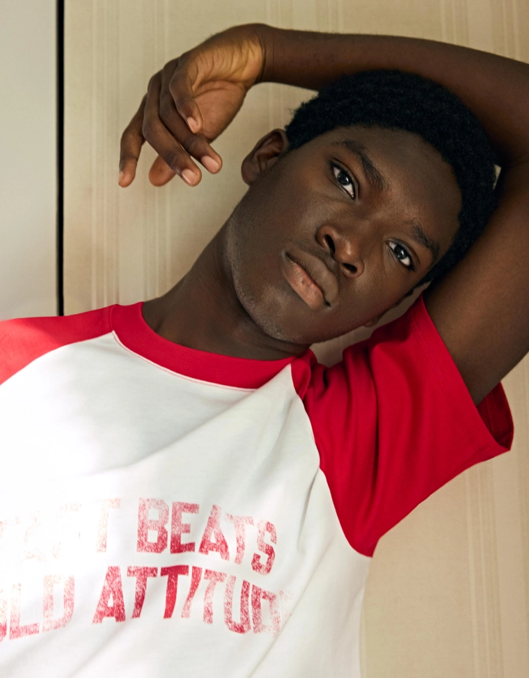 Футболка реглан с принтом