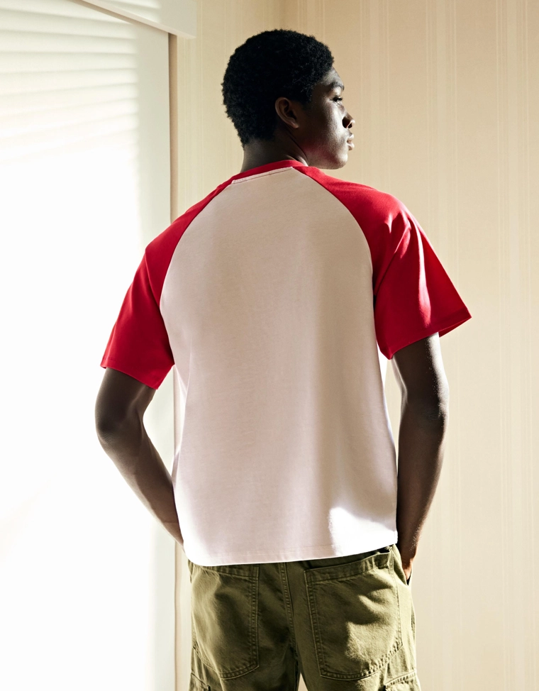 Футболка реглан с принтом