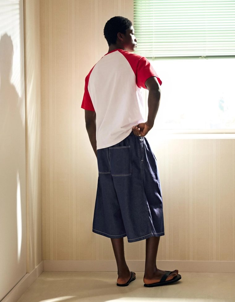 Джинсовые шорты-парашюты