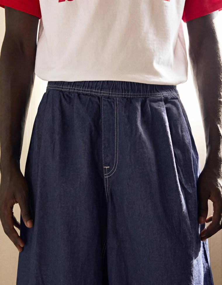 Джинсовые шорты-парашюты