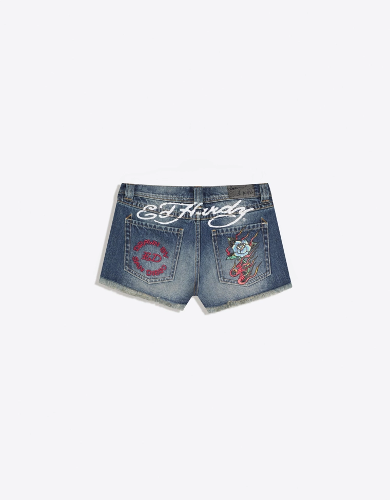 Джинсовые шорты ED HARDY X BERSHKA