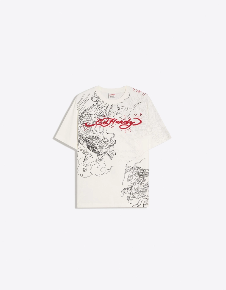 Футболка с принтом ED HARDY X BERSHKA