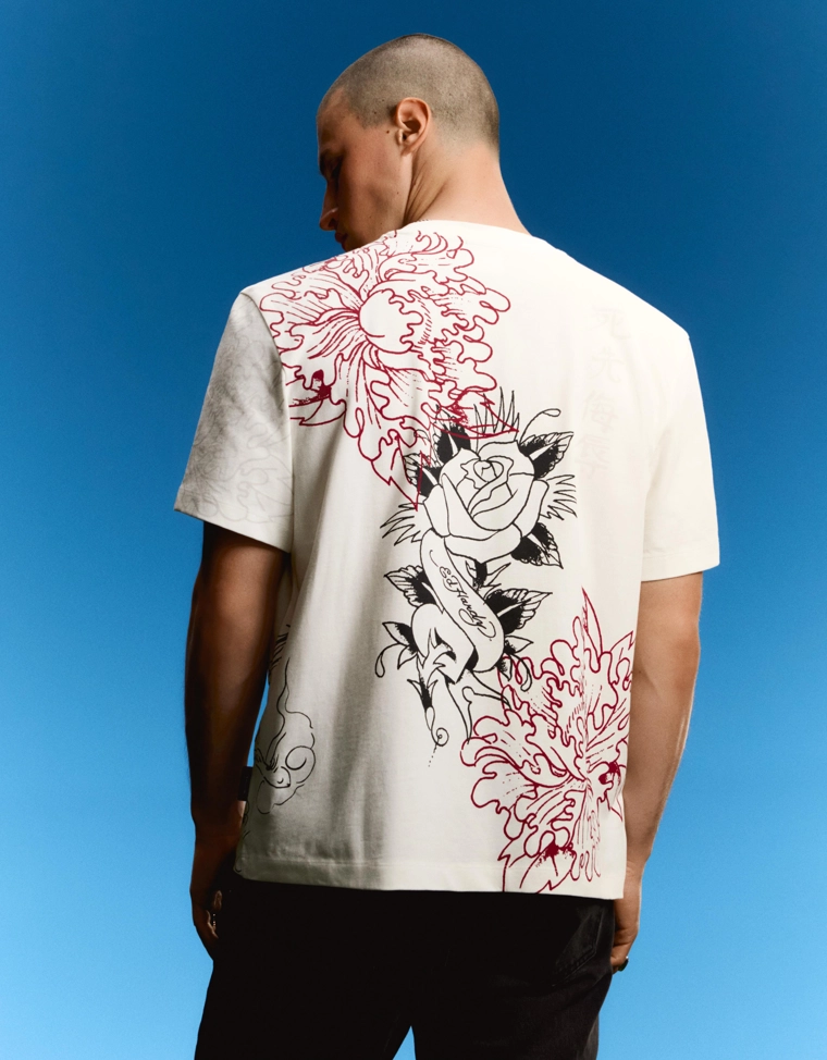 Футболка с принтом ED HARDY X BERSHKA