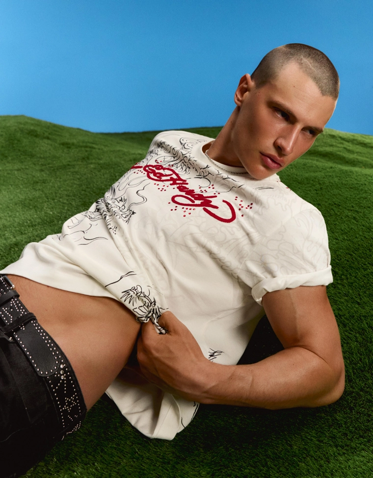 Футболка с принтом ED HARDY X BERSHKA