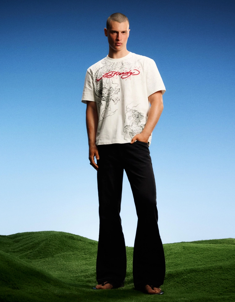 Футболка с принтом ED HARDY X BERSHKA